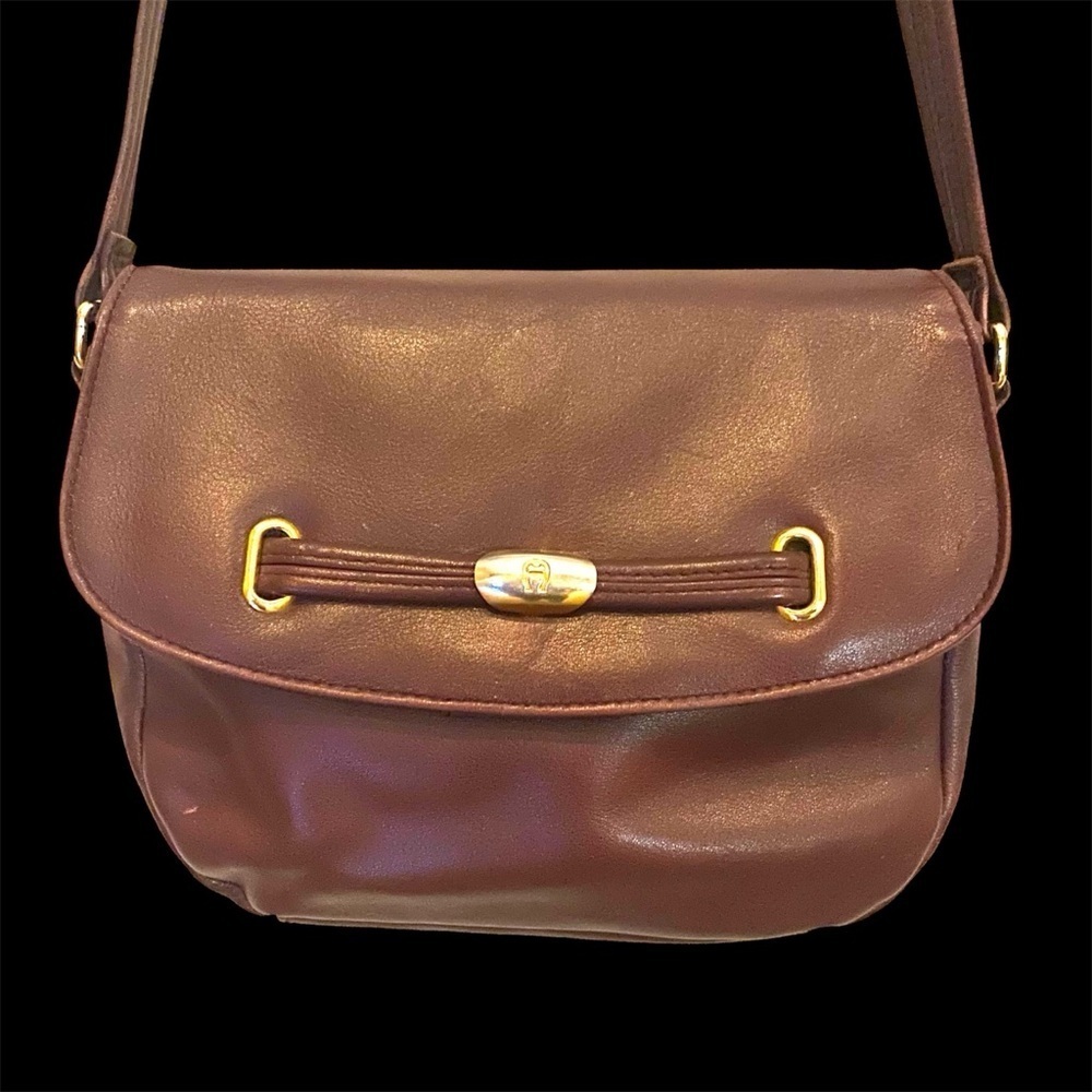 Etienne Aigner Oxblood Leather Crossbody Bag